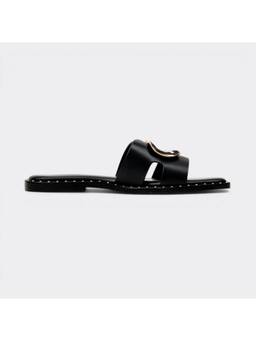 CHLLEN - Noir Statement Buckle Flats