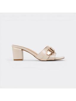 CHLLEN - Ivory Buckle Strap Block Heels