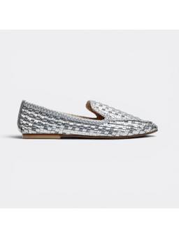 CHLLEN - Celeste Woven Metallic Ballerina Silver