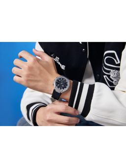 Giordano - Silicon Strap Black Dial Chronograph Analog Quartz Watch (Gz-50197) (M)