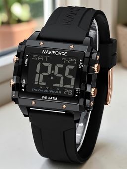NAVIFORCE - Silicon Strap Black Dial Lcd Digital Display Watch (Nf7101 B-B) (M)