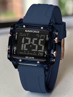 NAVIFORCE - Silicon Strap Black Dial Lcd Digital Display Watch (Nf7101 Be-Be) (M)
