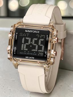 NAVIFORCE - Silicon Strap Black Dial Lcd Digital Display Watch (Nf7101 Rg-Bg) (M)