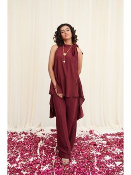 RIRASA - Maroon Kangul Embroidered Co-Ord (Set of 2)