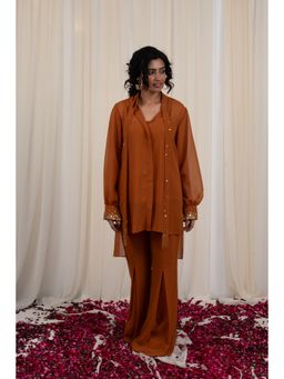 RIRASA - Mustard Embroidered Co-Ord (Set of 3)