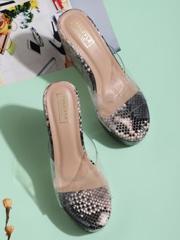 Truffle Collection - Beige Animal Print Heels