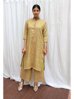 Chidiyaa - Swetambhara Handwoven Cotton Zari Kurta & Palazzo (Set of 2)