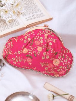 AMYRA - Floral Creeper Vintage Purse Pink