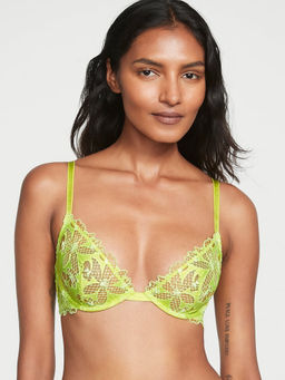 Victoria's Secret - Green Very Sexy Fishnet Lace Peekaboo Low-Cut Demi Bra