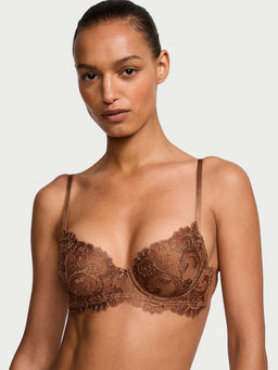 Victoria's Secret - Brown Dream Angels Boho Floral Embroidery Lightly Lined Demi Bra