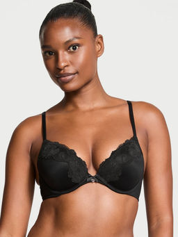 Victoria's Secret - Black Lace-Trim Push-Up Bra