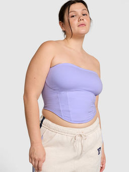 Victoria's Secret - Pink The Cinched Cotton Purple Strapless Bralette