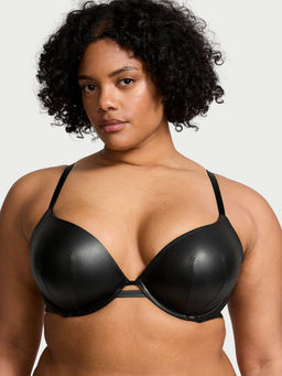 Victoria's Secret - Black Very Sexy Faux Leather Push-Up Bra
