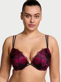 Victoria's Secret - Black Very Sexy Rose Lace Push-Up Bra