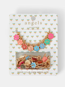 Accessorize London - Kids Flower Myo Necklace with Pack of Alphabet Pendants (3-12 Years)