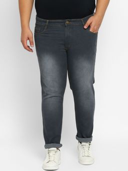 Urbano Plus - Men Grey Regular Fit Denim Jeans Stretchable