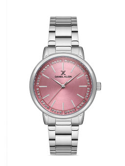 Daniel Klein - Pink Color Stainless Steel Strap Watch for Women DK.1.13048-6