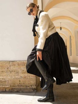 Saint G - Drusilla Black Leather Knee High Boots