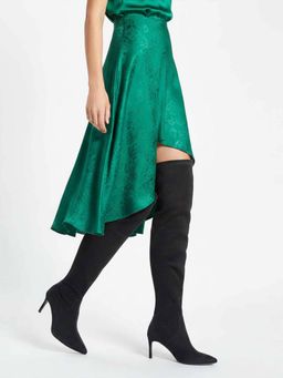 Saint G - Women Black Stretch Suede High Boots