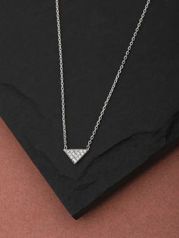 Carlton London - Silver Plated Minimal Necklace