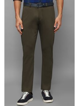 Allen Solly - Men Olive Slim Fit Solid Casual Trouser