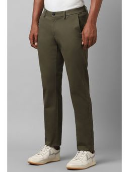 Allen Solly - Men Olive Slim Fit Solid Casual Trouser