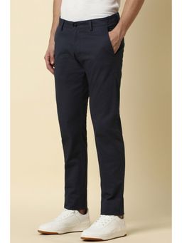 Allen Solly - Men Navy Blue Slim Fit Solid Casual Trouser