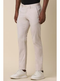 Allen Solly - Men White Slim Fit Solid Casual Trouser