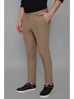 Louis Philippe - Men Brown Slim Fit Solid Flat Front Casual Trouser