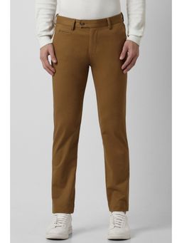 Peter England - Men Brown Solid Super Slim Fit Casual Trouser