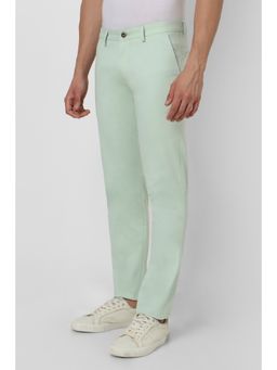 Peter England - Men Green Solid Slim Fit Casual Trouser