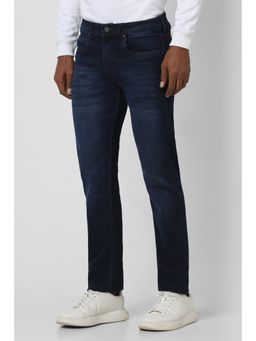 Peter England - Men Navy Blue Dark Wash Regular Fit Jeans