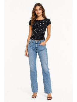 Cider - Boat Neck Ruched Tee