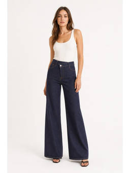 Cider - Denim High Waist Pocket Straight Leg Jeans