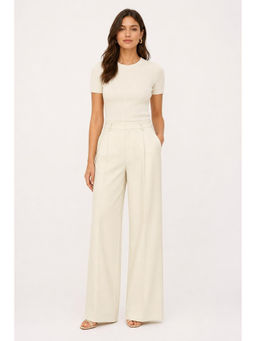 Cider - Petite Mid Rise Pleated Straight Leg Pants