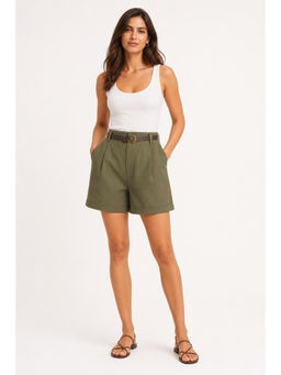 Cider - Belted High Waist Trouser Short