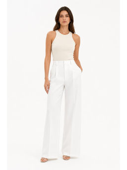 Cider - Petite Mid Rise Pleated Straight Leg Pants