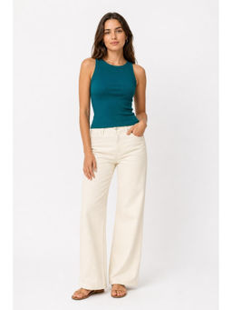 Cider - Cotton-Blend Round Neckline Solid Tank Top