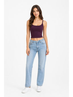 Cider - Cotton-Blend Scoop Neckline Solid Adjustable Strap Cami Top