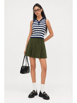 Cider - Corduroy Mid Rise Pleated Mini Skirt