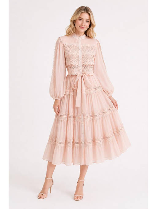 cider chiffon dress Buy High Neck Guipure Pearl Button Maxi (XS) Online Kids sports team apparel stores near me Color:Cement Shantung Lorena Modern Off The Chiffon mini