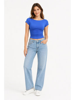 Cider - Boat Neck Ruched Tee