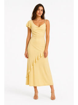 Cider - Cowl Neck Ruffle Hem Cami Maxi Dress