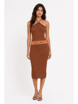 Cider - Knit Striped Bodycon Dress
