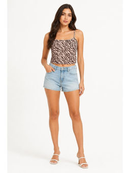 Cider - Zebra Print Cropped Tank Top