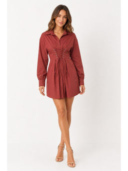 Cider - Skinny Tie Shirt Dress