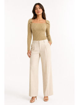 Cider - Square Neck Button Long Sleeve Top