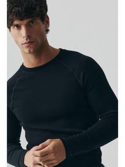 H&M - Men Black Wool Ski Base Layer Top