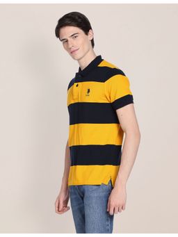 U.S. POLO ASSN. - Navy Blue Horizontal Colorblock Cotton Polo T-Shirt