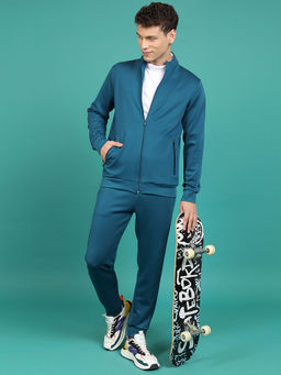 HIGHLANDER - Men Teal High Neck Full Sleeves Co-Ord (Set of 2)